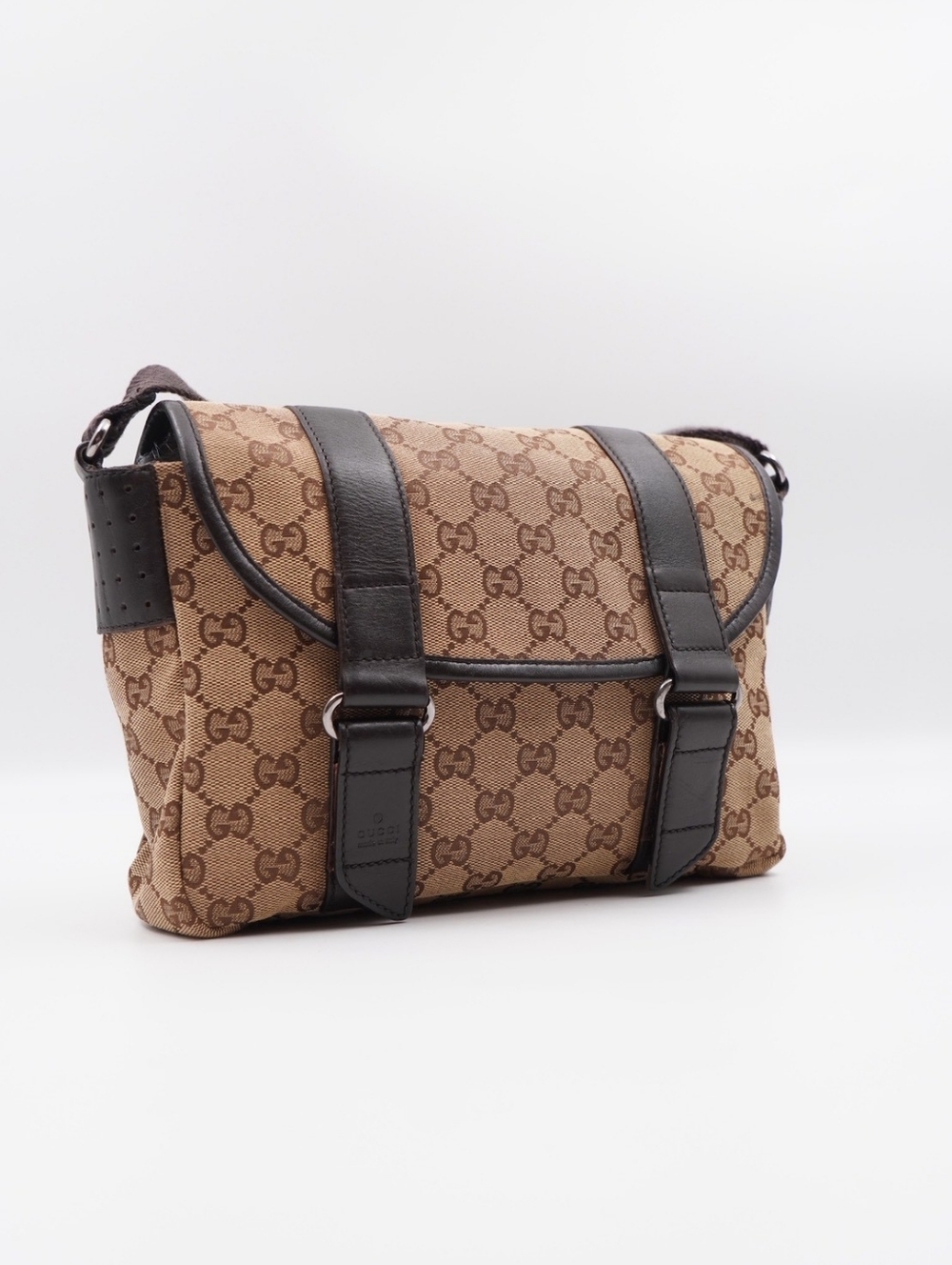 CG38 💗 Gucci GG Canvas Leather Monogram Crossbody Messenger Bag - Picture 5 of 11
